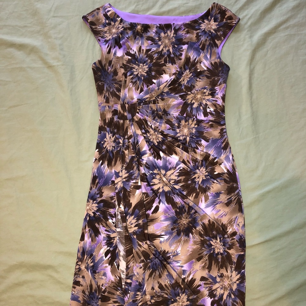 Floral Print Cap Sleeve A-Line Dress Size 6